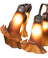 24" High Dark Amber Tiffany Pond Lily 12 Light Table Lamp