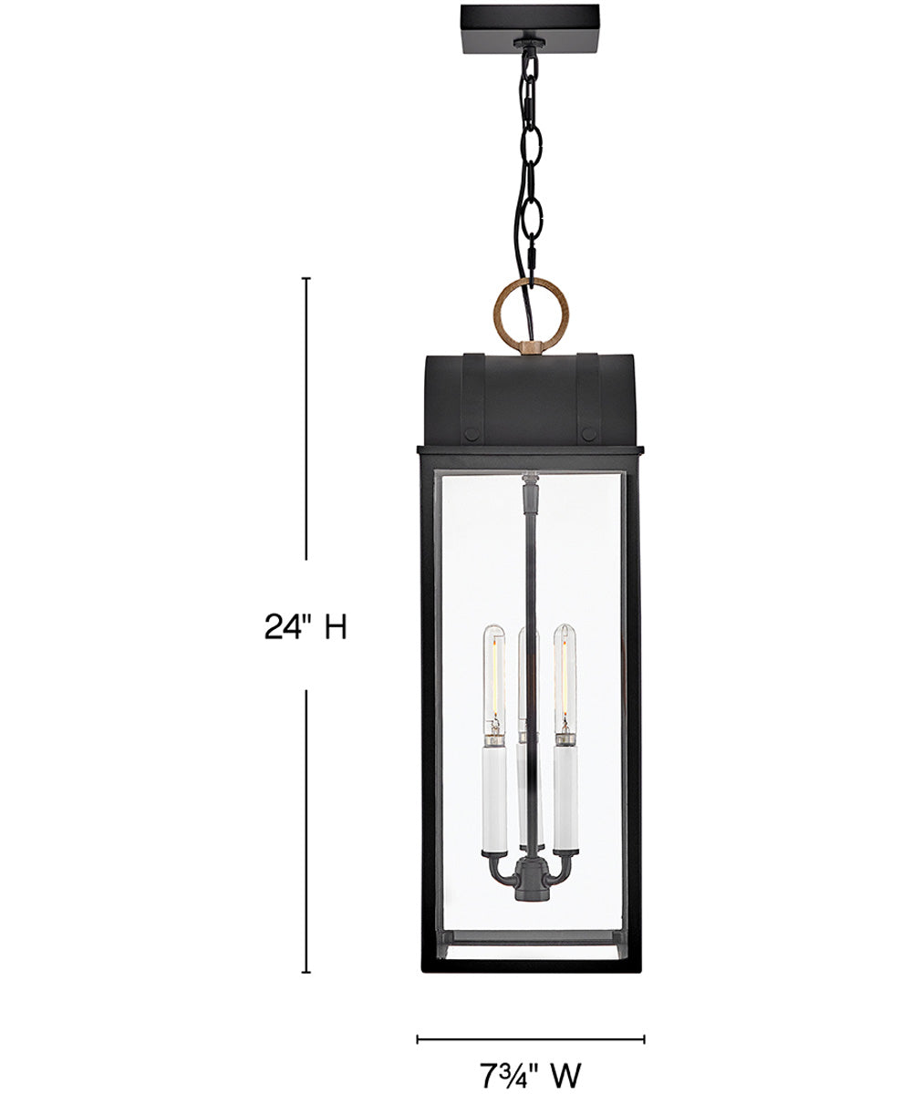 Campbell 3-Light Large Hanging Lantern in Black