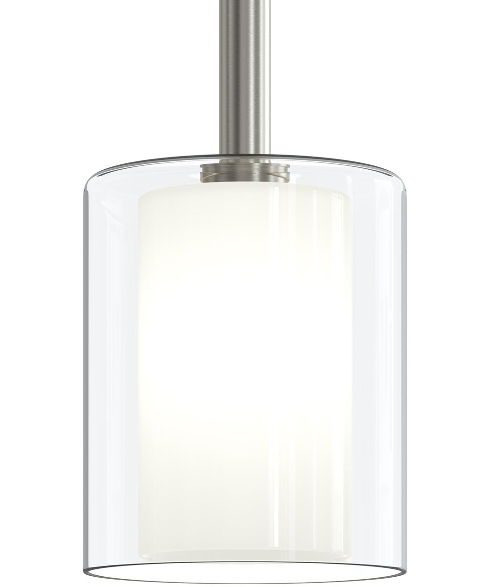 Mack 1-Light Pendant with Layered Glass Shade Brushed Nickel