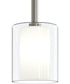 Mack 1-Light Pendant with Layered Glass Shade Brushed Nickel