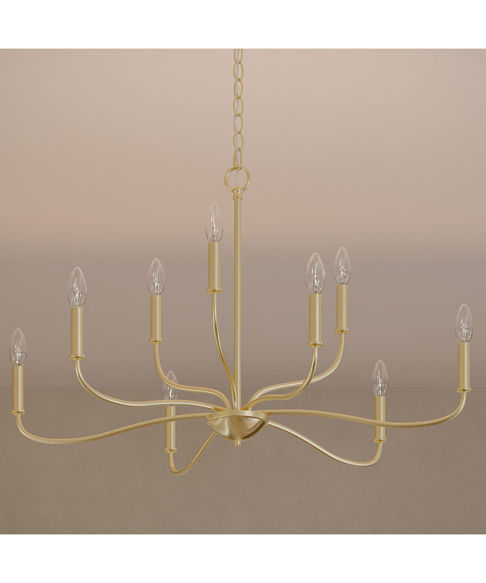 Ilia 9-Light Two-Tier Chandelier Brushed Gold