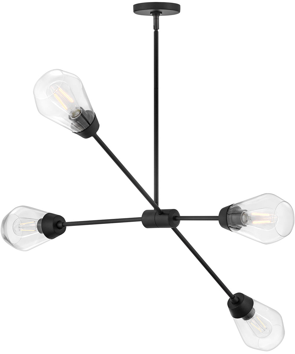 Livie 4-Light Medium Convertible Mobile Single Tier in Black