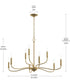 Ilia 9-Light Two-Tier Chandelier Brushed Gold