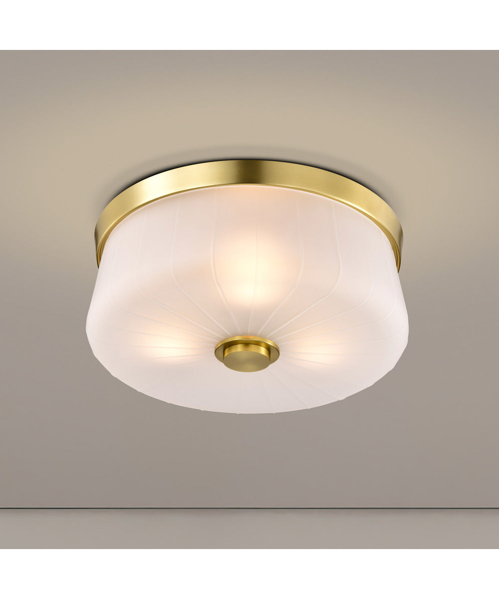 Lune 3-Light Close-to-Ceiling Vintage Brass