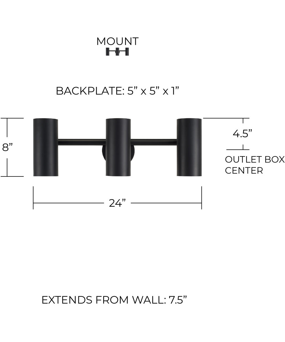 Robbie 3-Light Vanity Matte Black