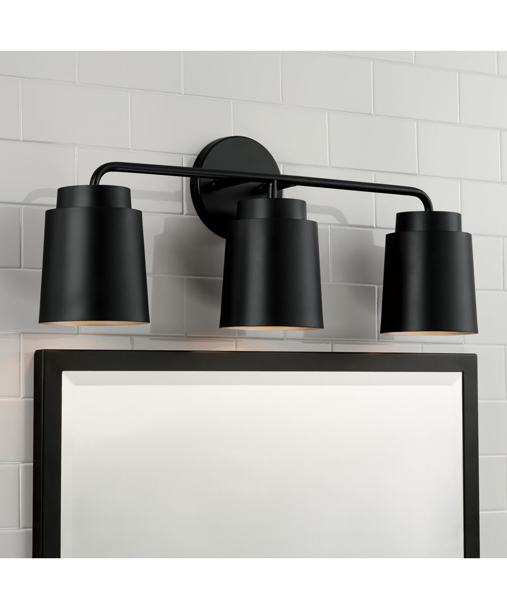 Pratt 3-Light Vanity Matte Black