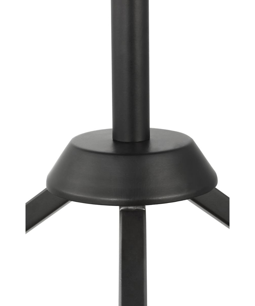 Vertex 3-Light Clear Glass Convertible Chandelier Matte Black