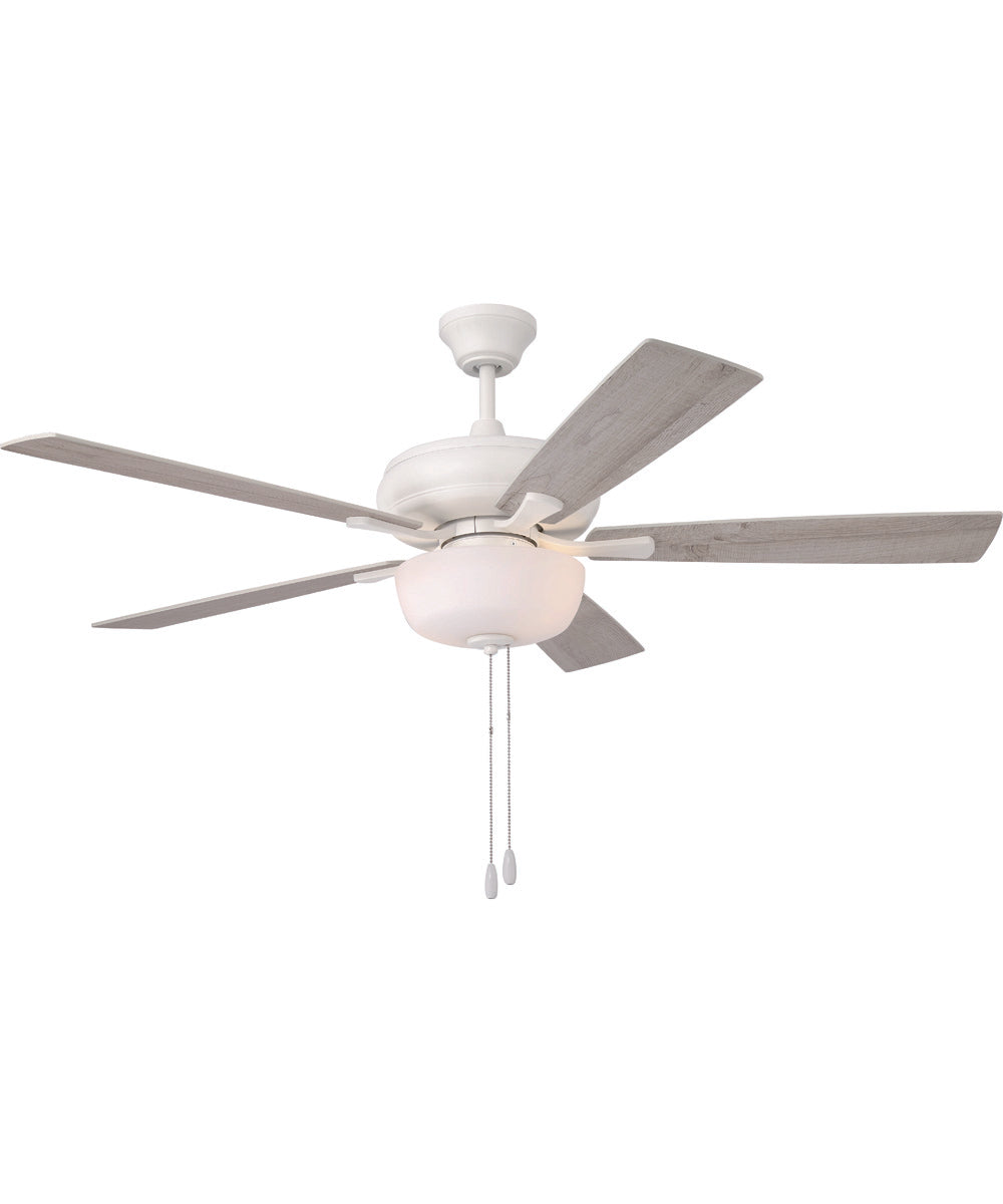 EOS 2 Light Frosted White Bowl 52" Ceiling Fan 2-Light Fan White