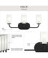 Mack 3-Light Vanity Light with Layered Glass Shades Matte Black