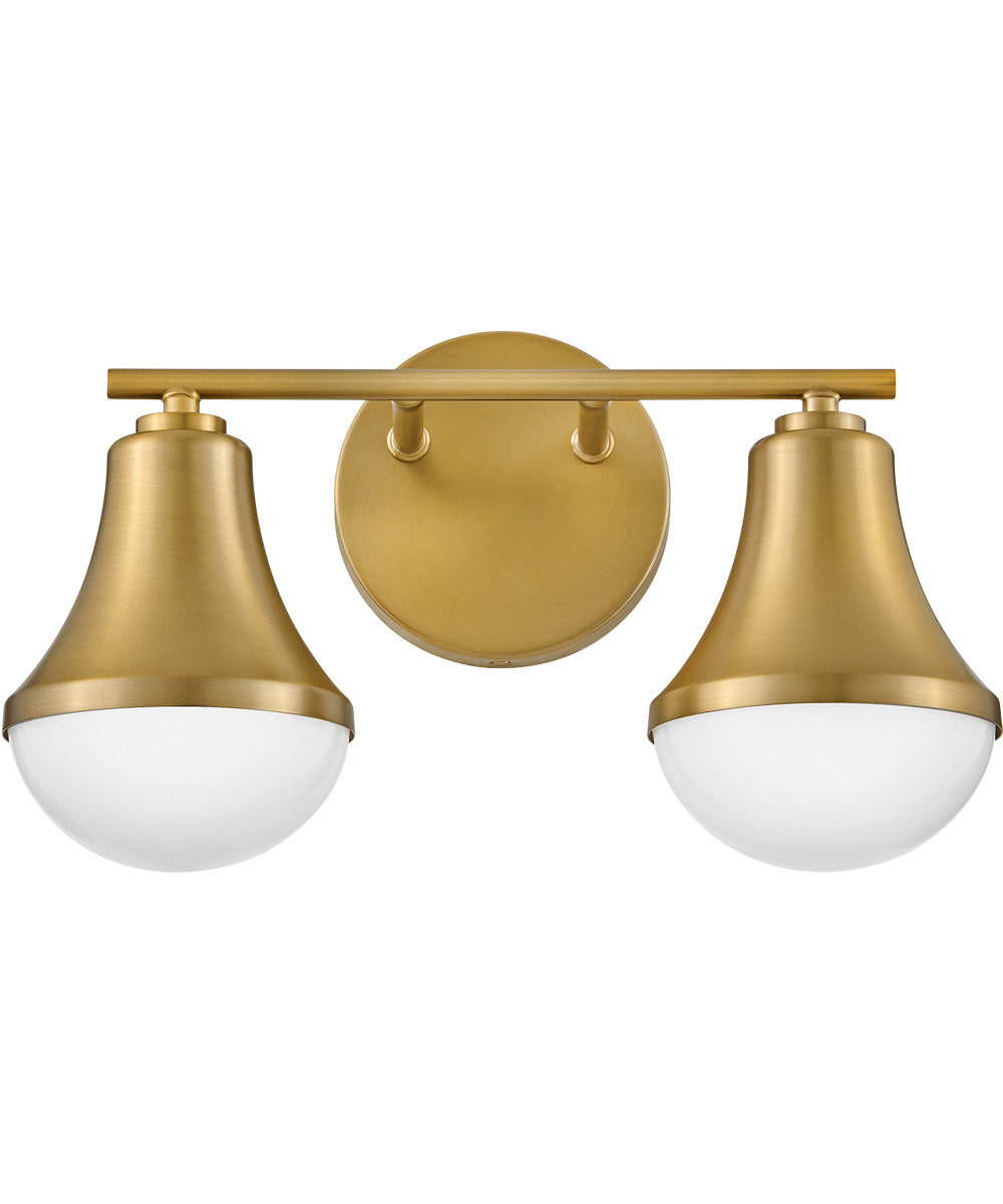 Haddie 2-Light Small Two Light Vanity in Lacquered Brass