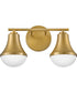 Haddie 2-Light Small Two Light Vanity in Lacquered Brass