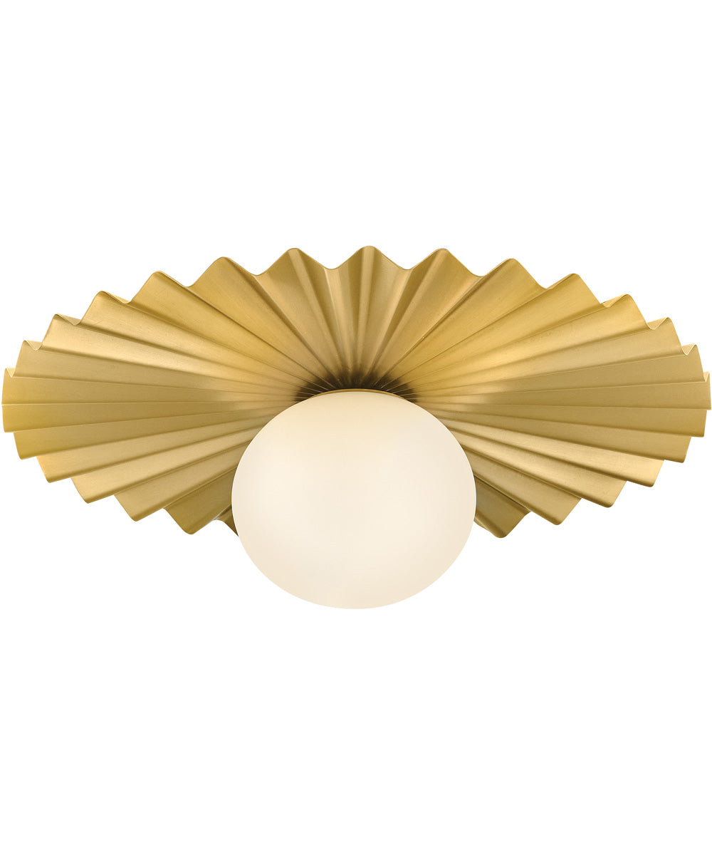 Stevie 1-Light Medium Flush Mount in Lacquered Brass