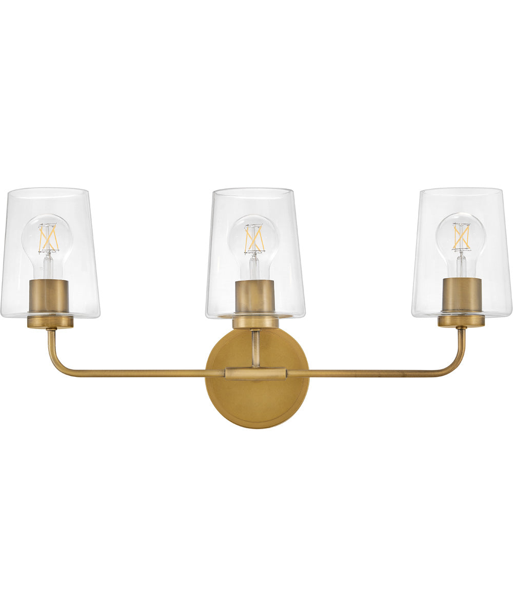 Kline 3-Light Medium Three Light Vanity in Heritage Brass