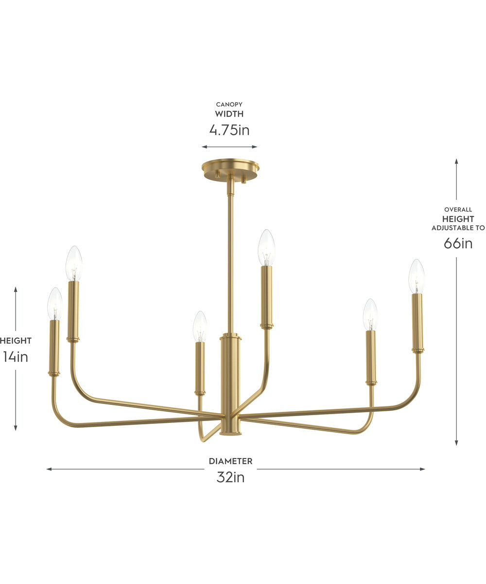 Reines 6-Light Large Chandelier Brushed Gold