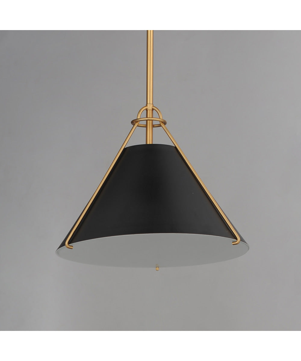 Lucas Single Pendant Black / Natural Aged Brass