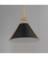 Lucas Single Pendant Black / Natural Aged Brass