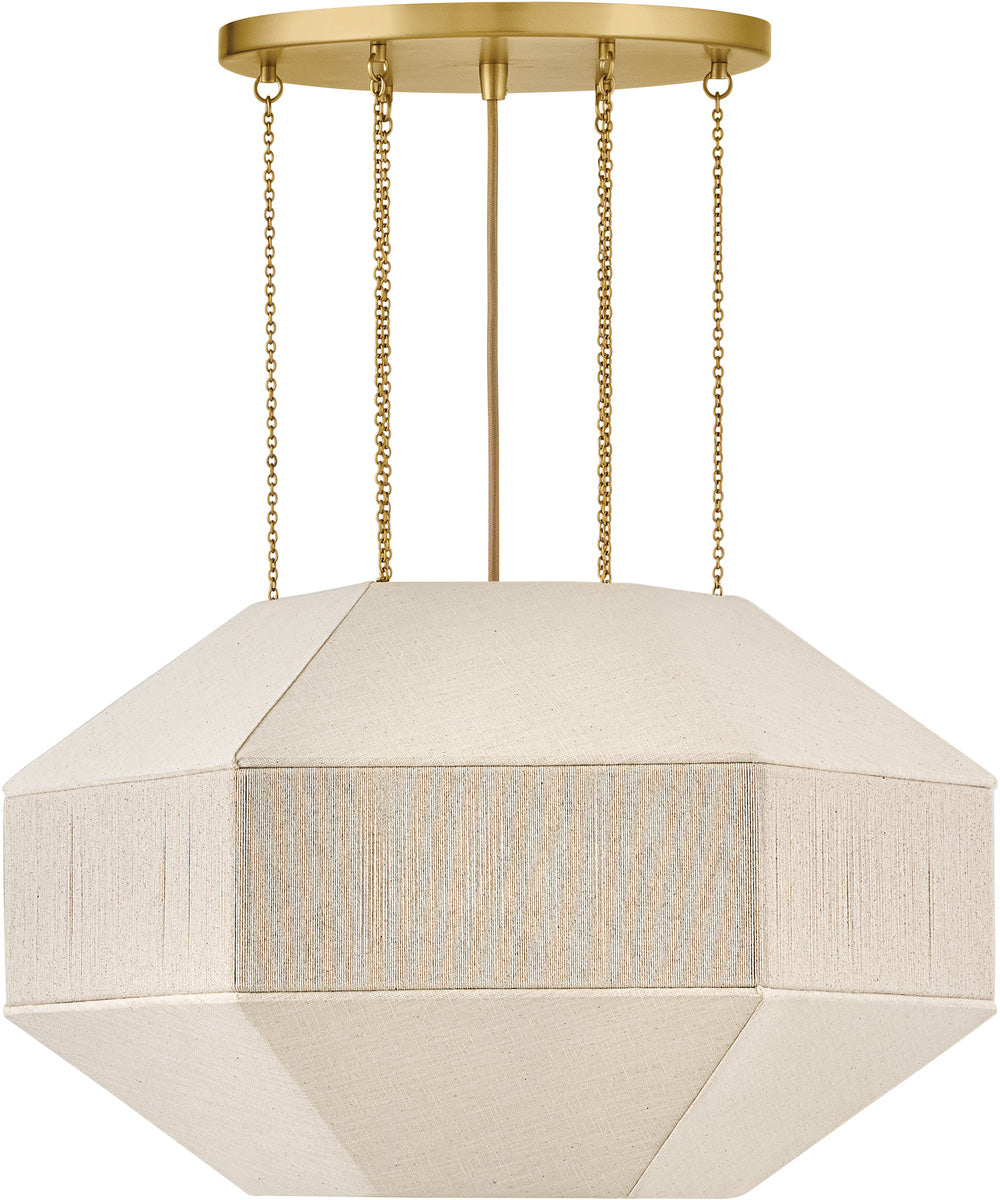 Lyla 4-Light Medium Convertible Chandelier in Lacquered Brass