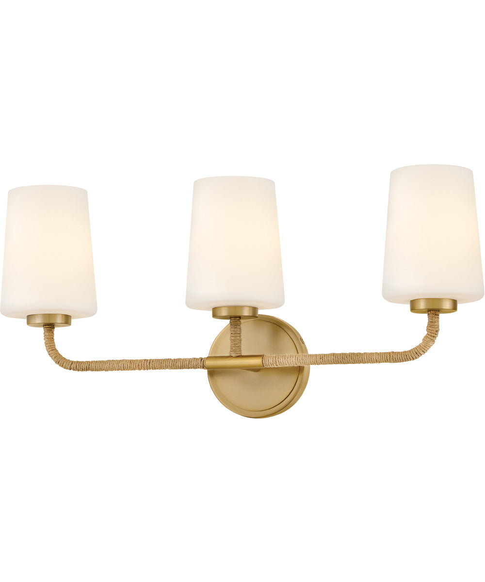 Kline 3-Light Medium Three Light Vanity in Lacquered Brass