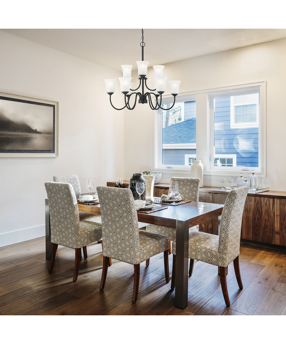 Bronson 9 Light Chandelier Matte Black