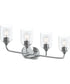 Ilia 4-Light Bath Vanity with Clear Glass Shade Polished Chrome