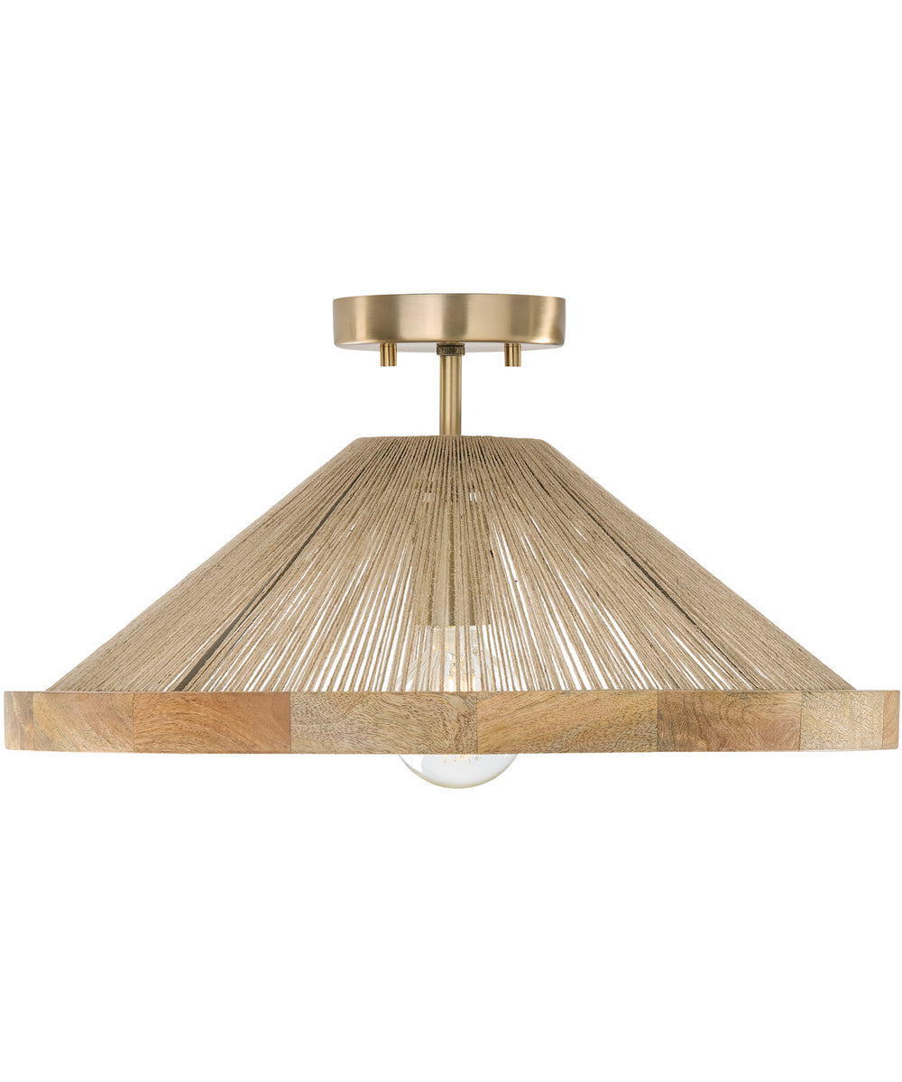 Maya 1-Light Semi-Flush Matte Brass