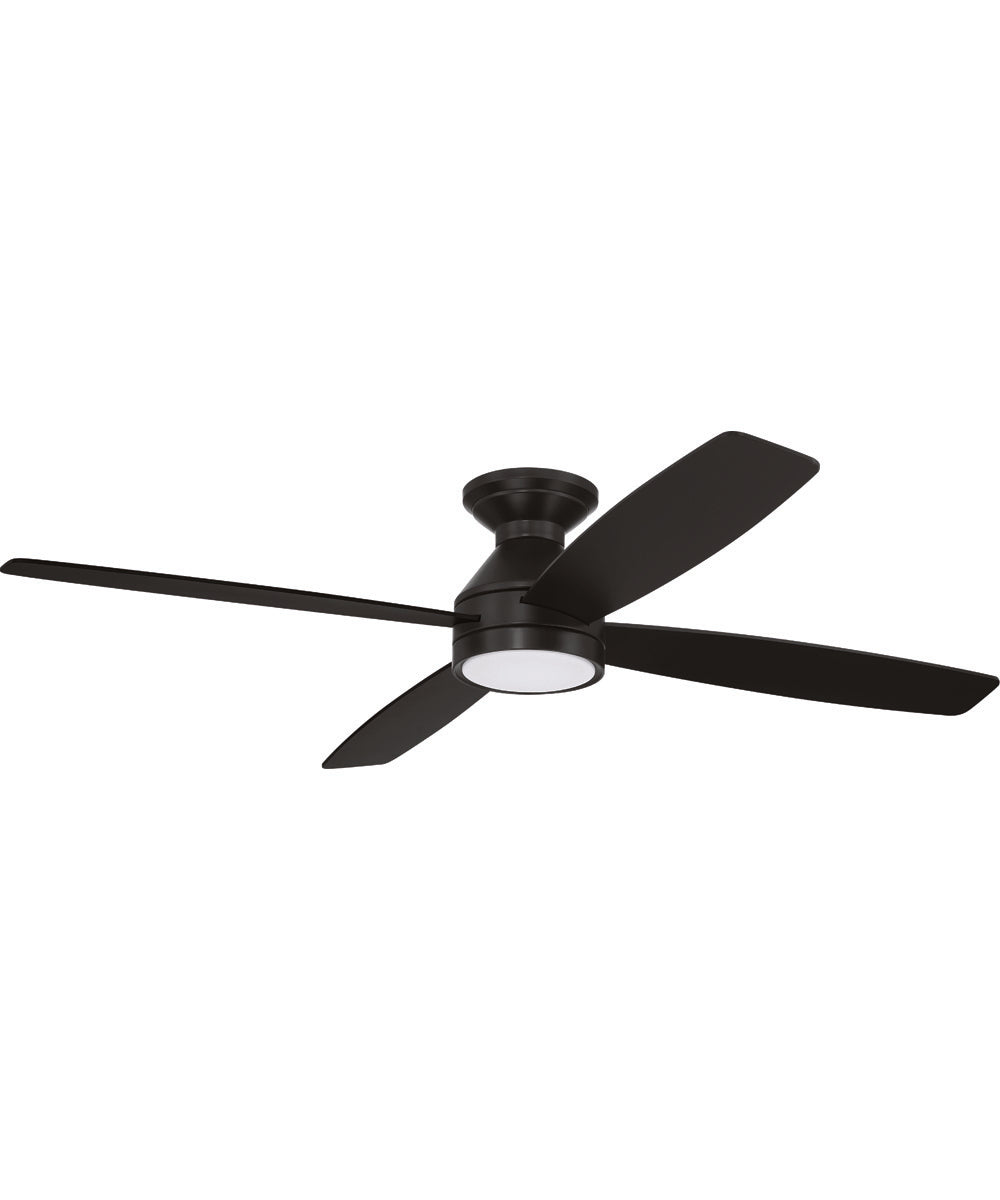 DeMarco 52" 4-blade Ceiling Fan Indoor/Outdoor Damp Rated 1-Light Fan Flat Black
