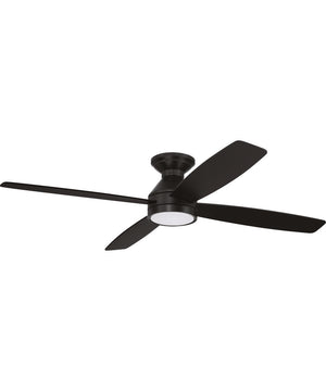 DeMarco 52" 4-blade Ceiling Fan Indoor/Outdoor Damp Rated 1-Light Fan Flat Black