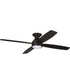 DeMarco 52" 4-blade Ceiling Fan Indoor/Outdoor Damp Rated 1-Light Fan Flat Black