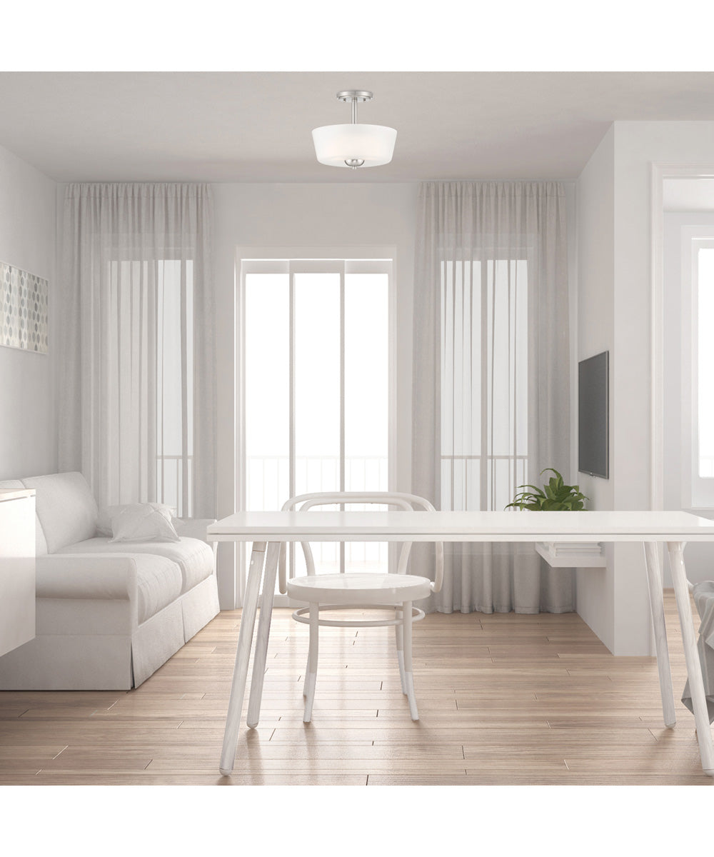 Malone 2 Light Semi Flush Brushed Nickel