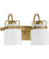 Fessler 2-Light Opal Glass Farmhouse Bath Light Vintage Brass