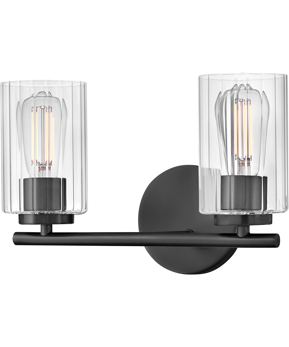 Leta 2-Light Small Two Light Vanity in Black