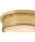 Pierce 3-Light Medium Flush Mount in Lacquered Brass