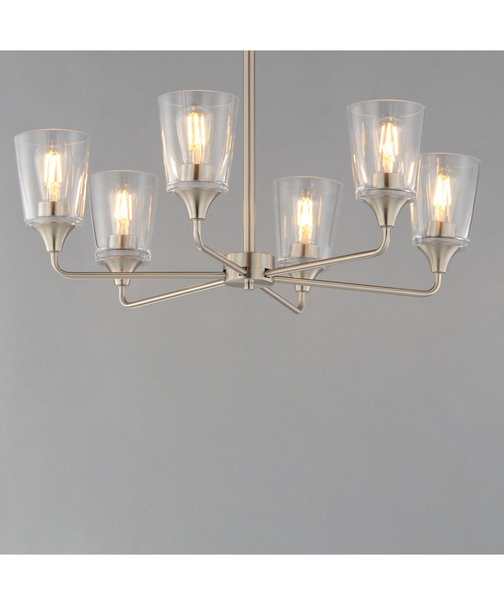 Hudson 6-Light Chandelier Satin Nickel
