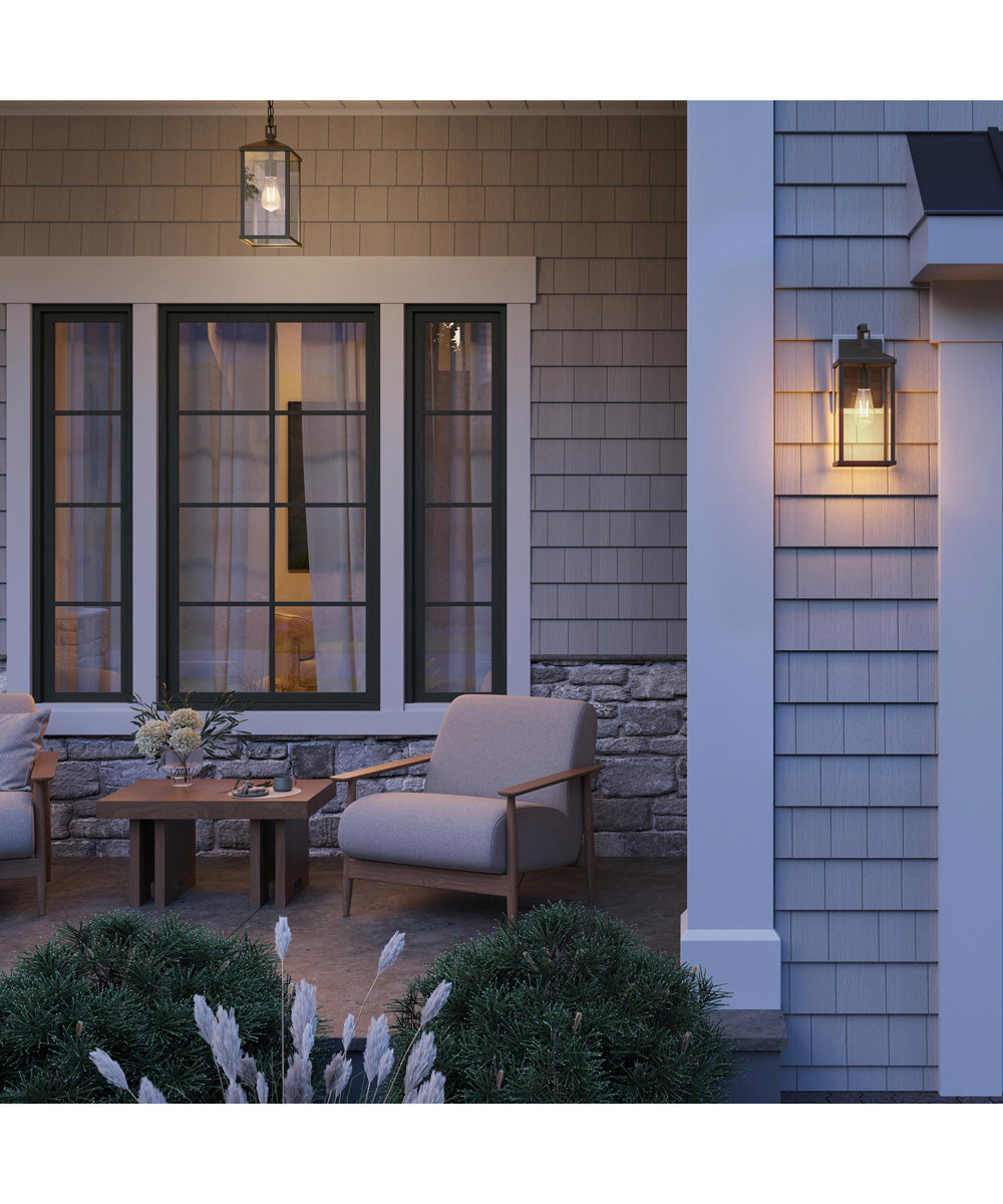 Cantley Large Outdoor Wall Lantern with Clear Glass Panels Antique Bronze