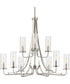 Riley 9-Light Clear Glass New Traditional Chandelier Light Brushed Nickel
