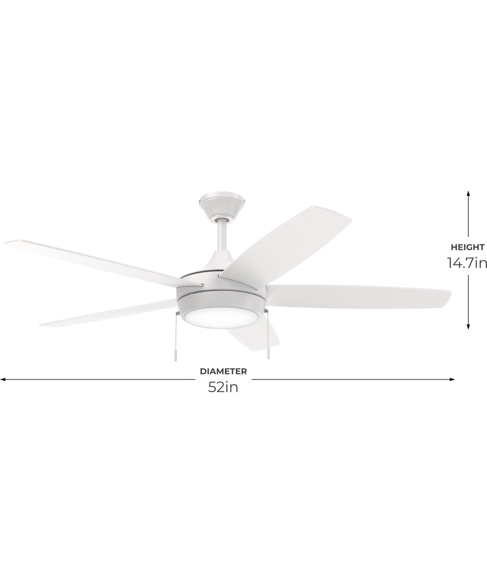 Nolyn V 52 in. 5-Blade Modern LED Ceiling Fan Matte White
