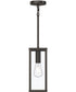 Ryle 1-Light Outdoor Pendant Light with Clear Glass Panels Antique Bronze