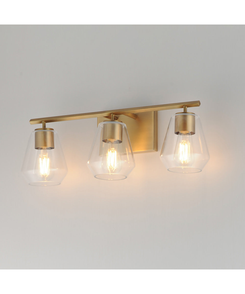 Geode 3-Light Bath Vanity Natural Aged Brass