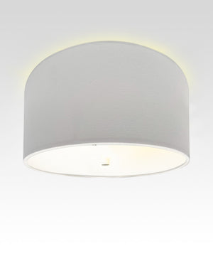 Moderne Flush Mount Conversion Kit 14"w White Hardback Drum Lampshade