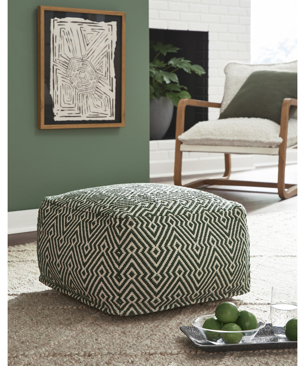 Abacy Pouf Green/Ivory