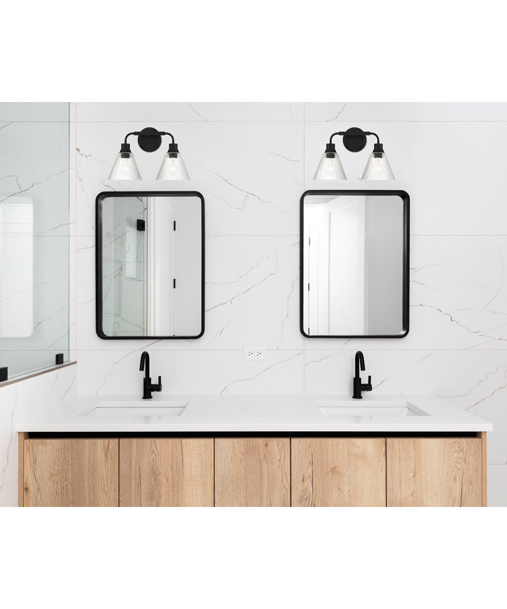 Pleated 2-Light Lighting Flat Black
