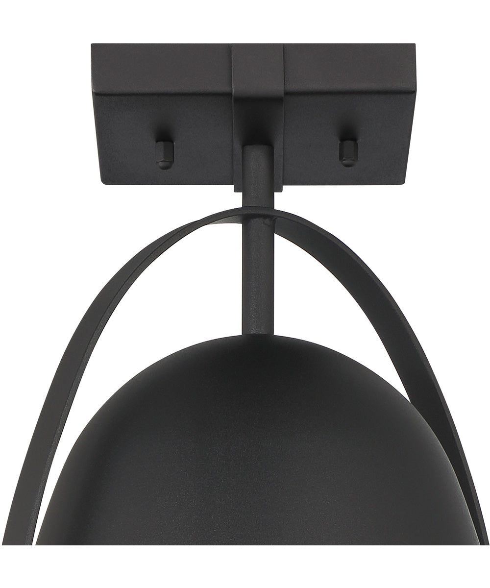 Rue  1 Light Semi Flush  Black