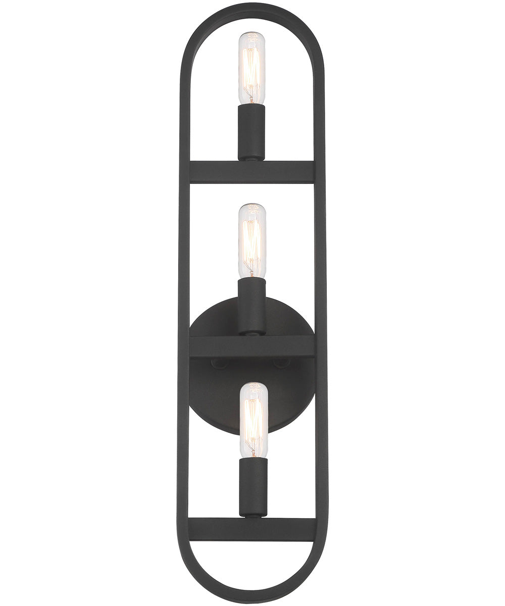 Carousel 3 Light Wall Sconce Black