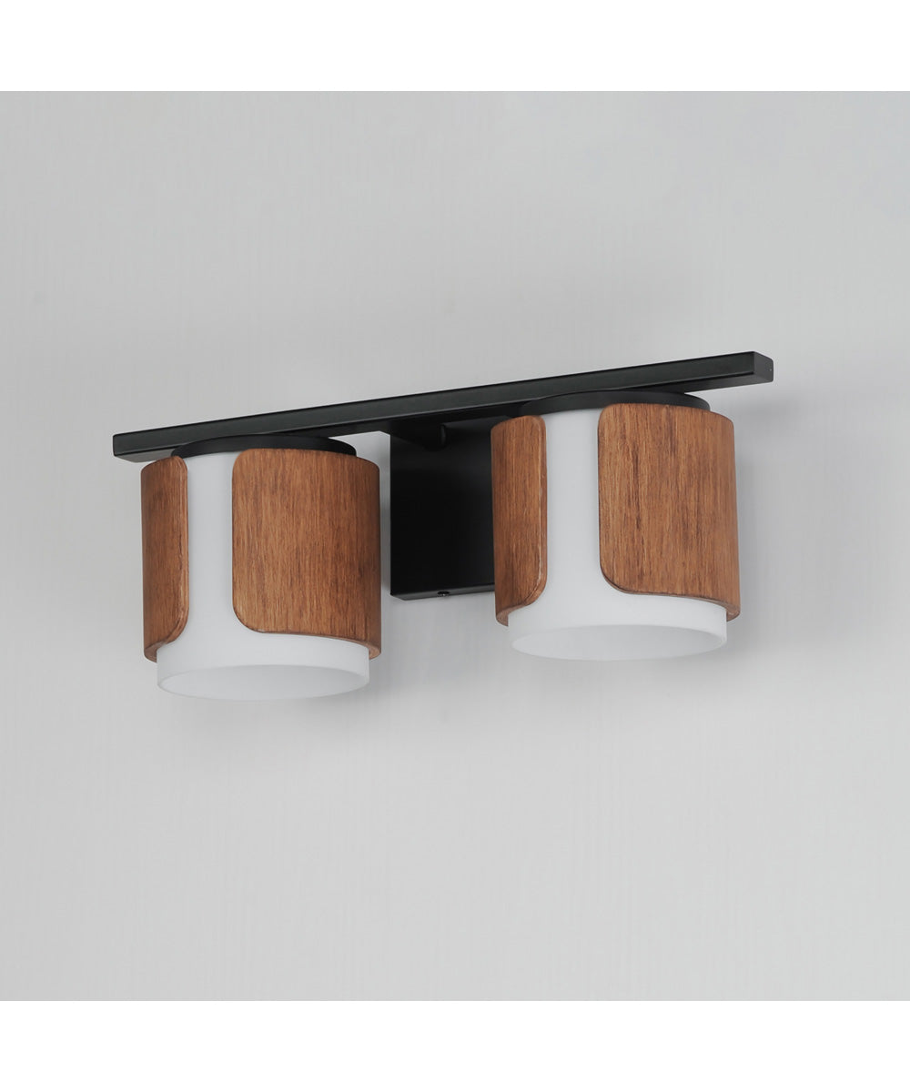 Draughtsman 2-Light Bath Vanity Walnut / Black