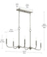 Ilia 6-Light Island Chandelier Brushed Nickel