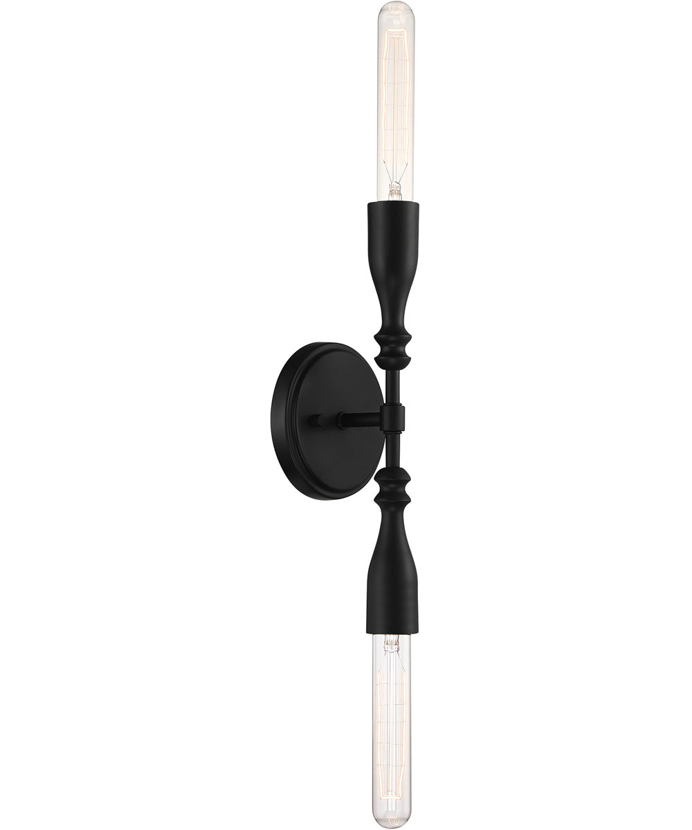 Louise 2 Light Wall Sconce Matte Black