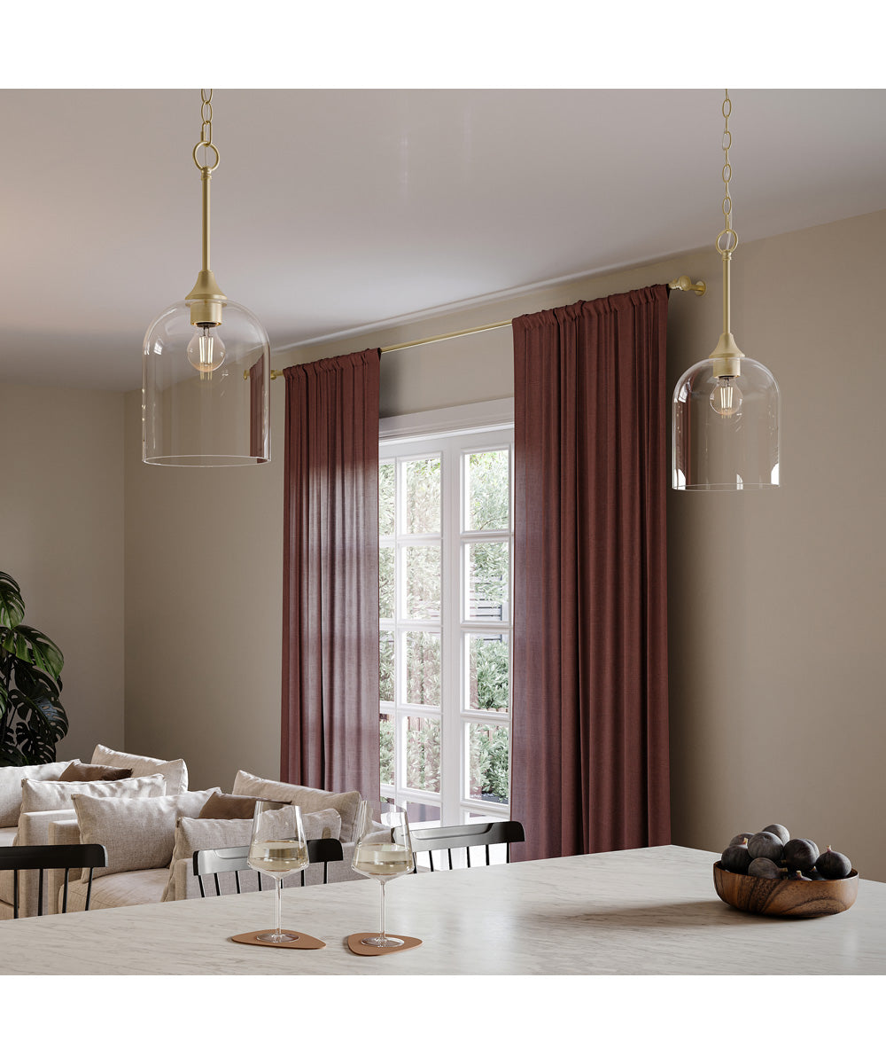 Ilia 1-Light Pendant with Clear Glass Shade Brushed Gold