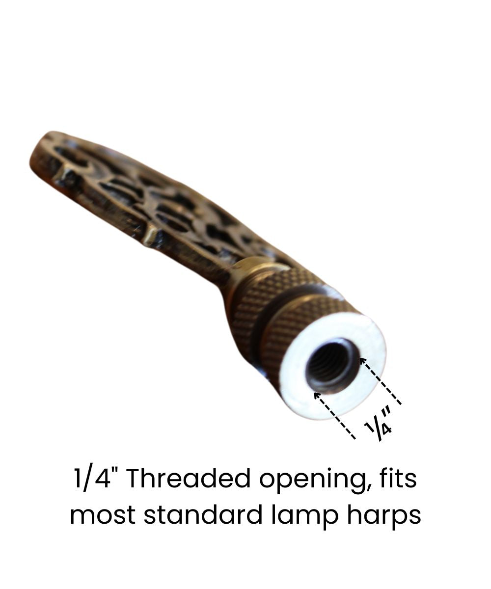 Williamsburg Cipher Lamp Finial Antique Brass, 3"h