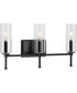 Elara 3-Light Clear Glass New Traditional Bath Vanity Light Matte Black