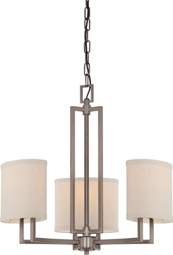 21"W Gemini 3-Light Chandelier Hazel Bronze